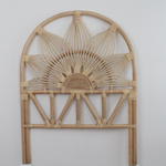 Lotus Flower single natural rattan headboard, handmade rattan bedheads by The Rattan Company