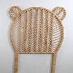 Teddy kids single natural rattan headboard, cute kids rattan bedhead